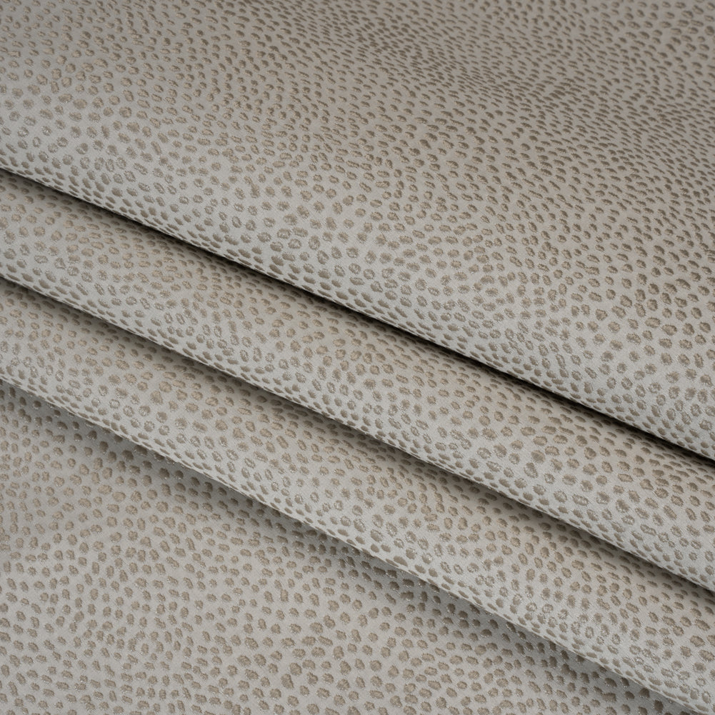 Recycled Polyester Jacquard - Dove Little All-Over Spots - British Imported