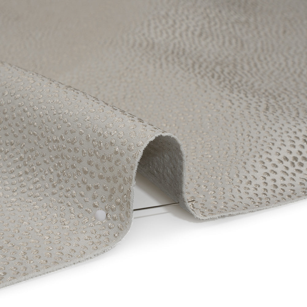 Recycled Polyester Jacquard - Dove Little All-Over Spots - British Imported