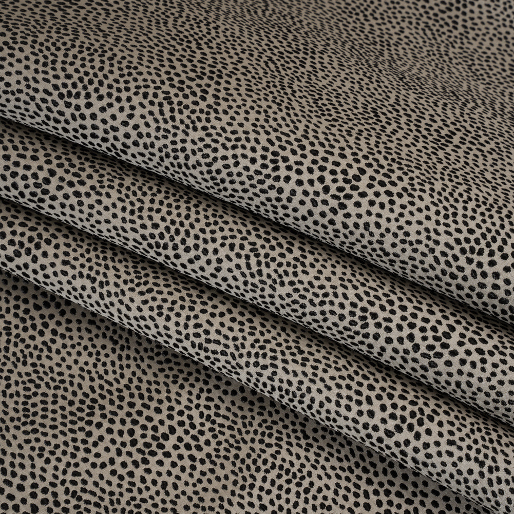 Recycled Polyester Jacquard - Flint Little All-Over Spots - British Imported