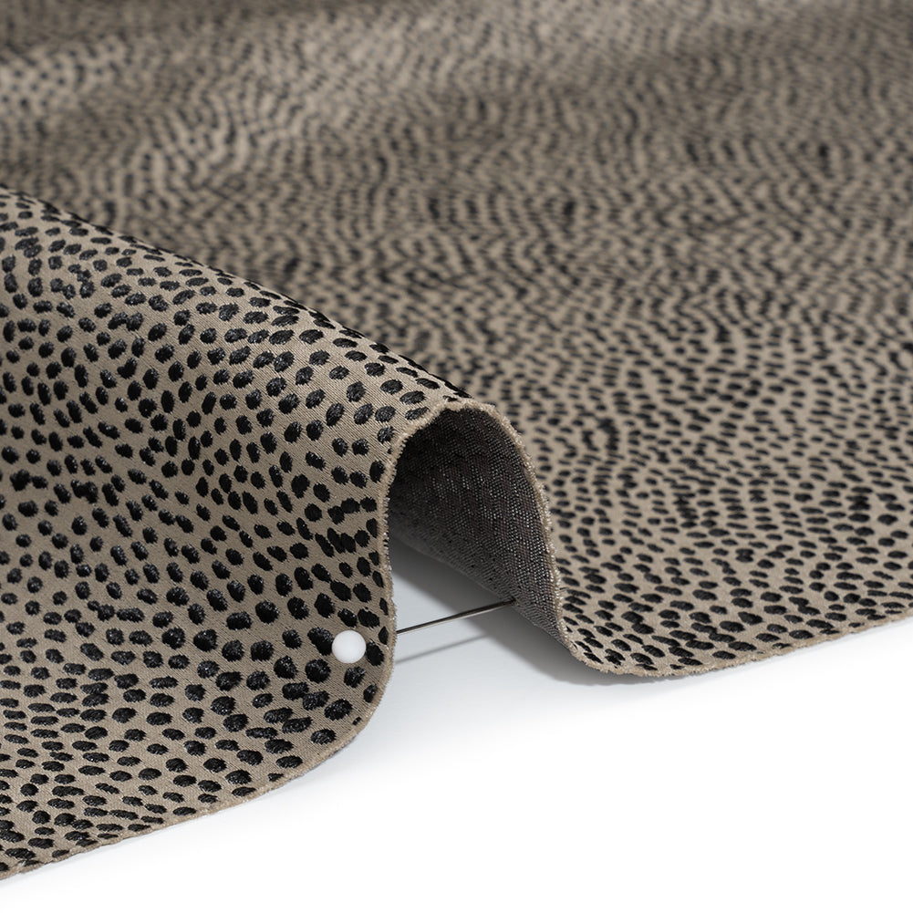 Recycled Polyester Jacquard - Flint Little All-Over Spots - British Imported