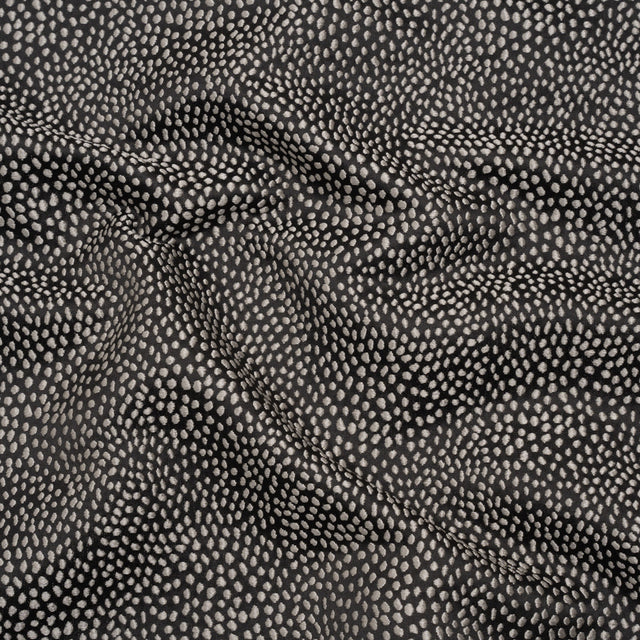 Recycled Polyester Jacquard - Grey Little All-Over Spots - British Imported