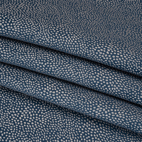 Recycled Polyester Jacquard - Indigo Little All-Over Spots - British Imported