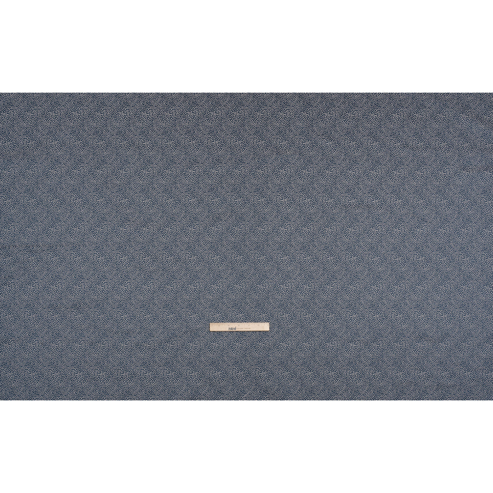Recycled Polyester Jacquard - Indigo Little All-Over Spots - British Imported