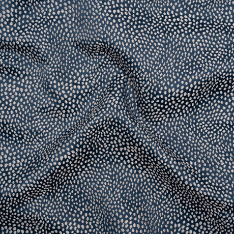 Recycled Polyester Jacquard - Indigo Little All-Over Spots - British Imported