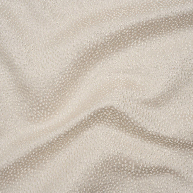 Recycled Polyester Jacquard - Ivory Little All-Over Spots - British Imported