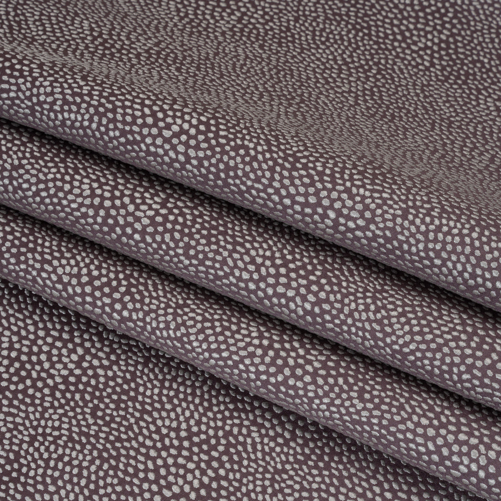 Recycled Polyester Jacquard - Mauve Little All-Over Spots - British Imported