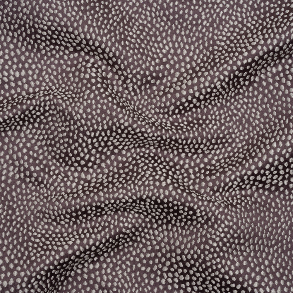Recycled Polyester Jacquard - Mauve Little All-Over Spots - British Imported
