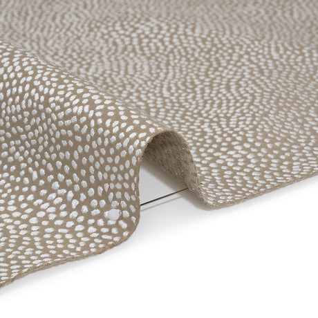 Recycled Polyester Jacquard - Nougat Little All-Over Spots - British Imported