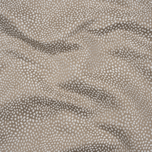 Recycled Polyester Jacquard - Nougat Little All-Over Spots - British Imported