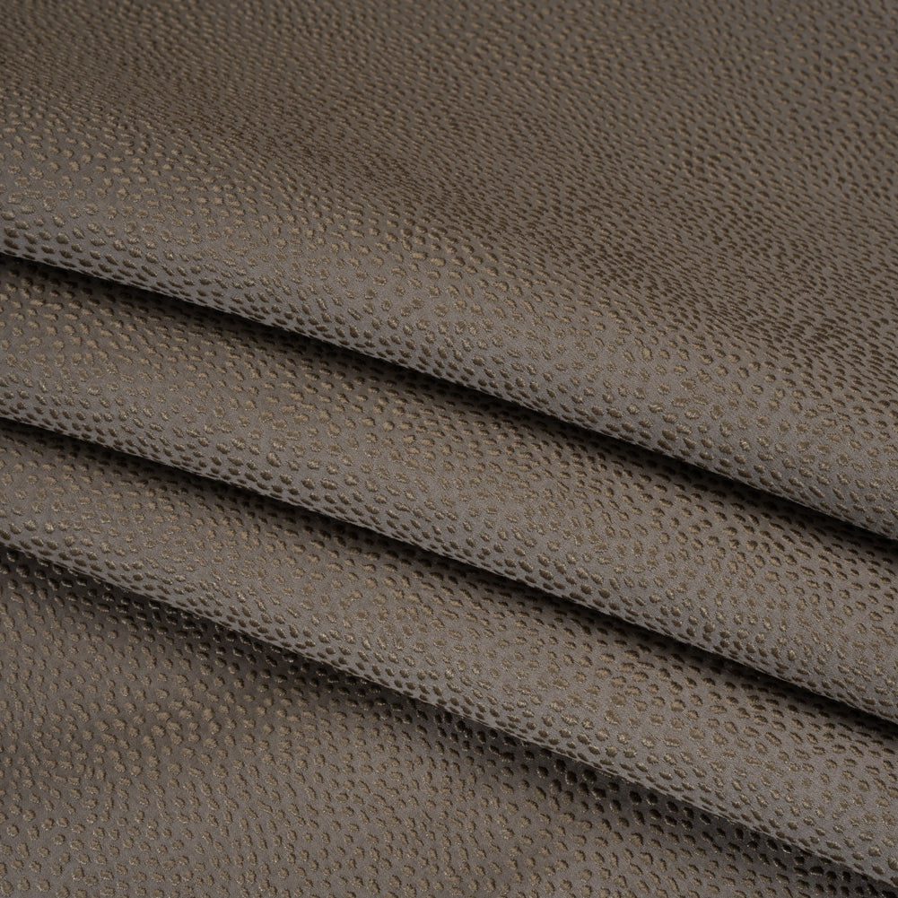 Recycled Polyester Jacquard - Otter Little All-Over Spots - British Imported