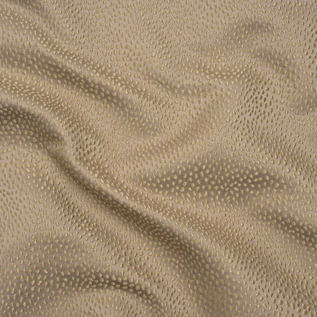 Recycled Polyester Jacquard - Taupe Little All-Over Spots - British Imported