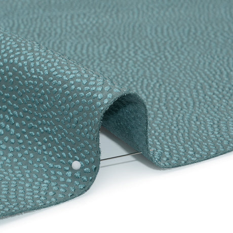 Recycled Polyester Jacquard - Teal Little All-Over Spots - British Imported