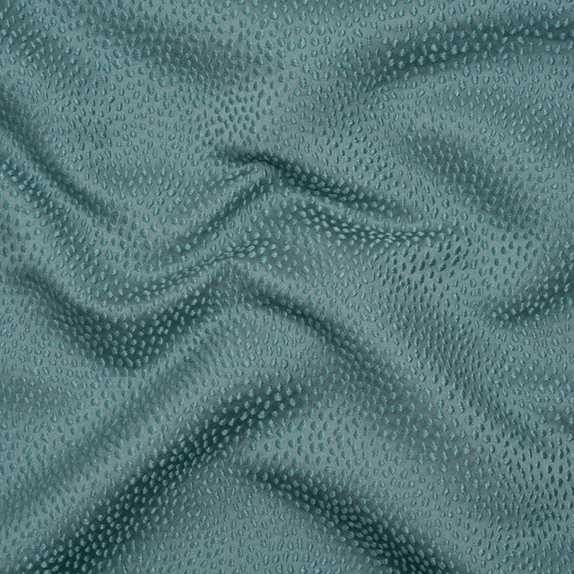 Recycled Polyester Jacquard - Teal Little All-Over Spots - British Imported
