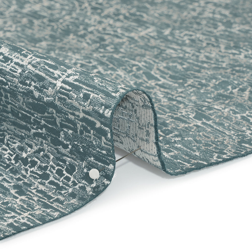 Satin-Face Jacquard - Sage Crackle - British Imported
