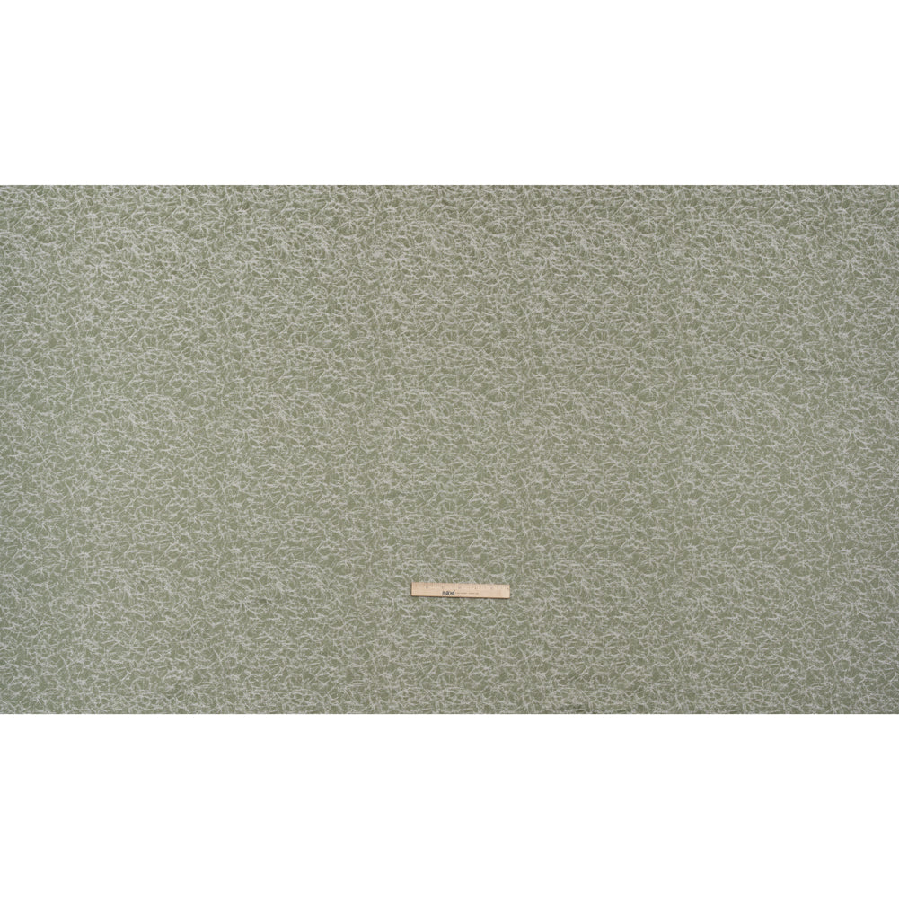 Satin-Faced Jacquard - Sage Cracked - British Imported)
