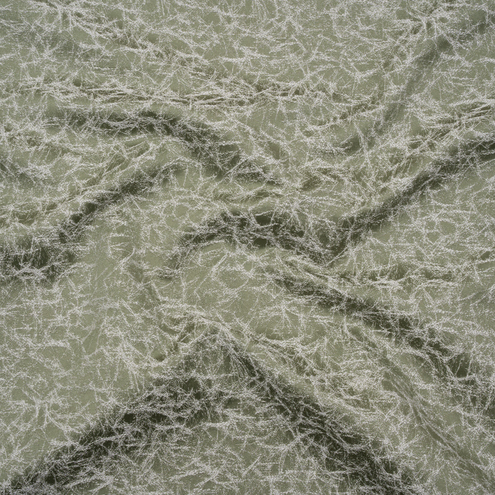 Satin-Faced Jacquard - Sage Cracked - British Imported)