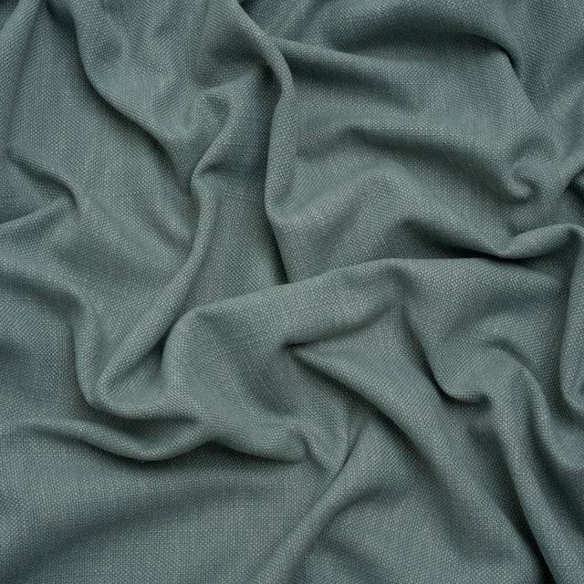 Linen Look Recycled Polyester and Cotton Woven - Azure - British Imported