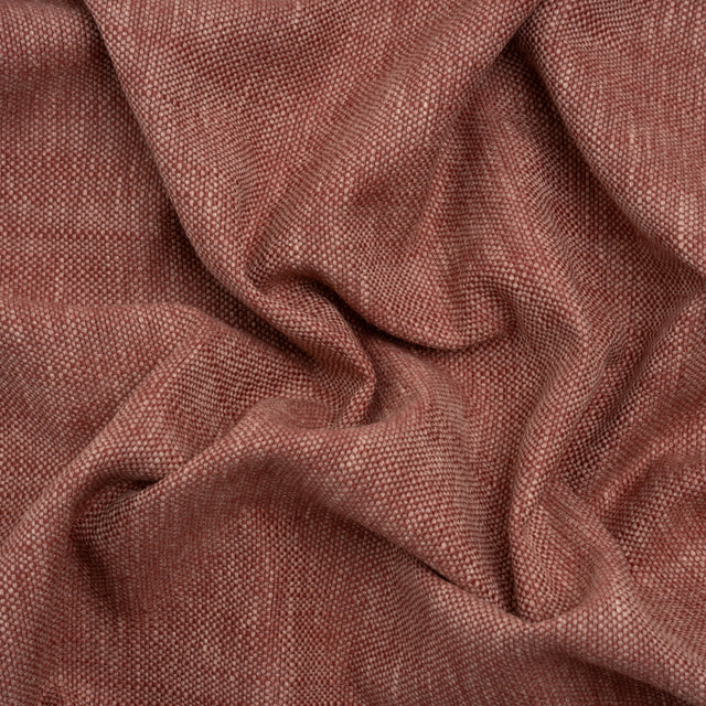Linen Look Recycled Polyester and Cotton Woven - Berry - British Imported