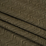 Herringbone Chevrons Recycled Polyester and Cotton Drapery Jacquard - Olive - British Imported