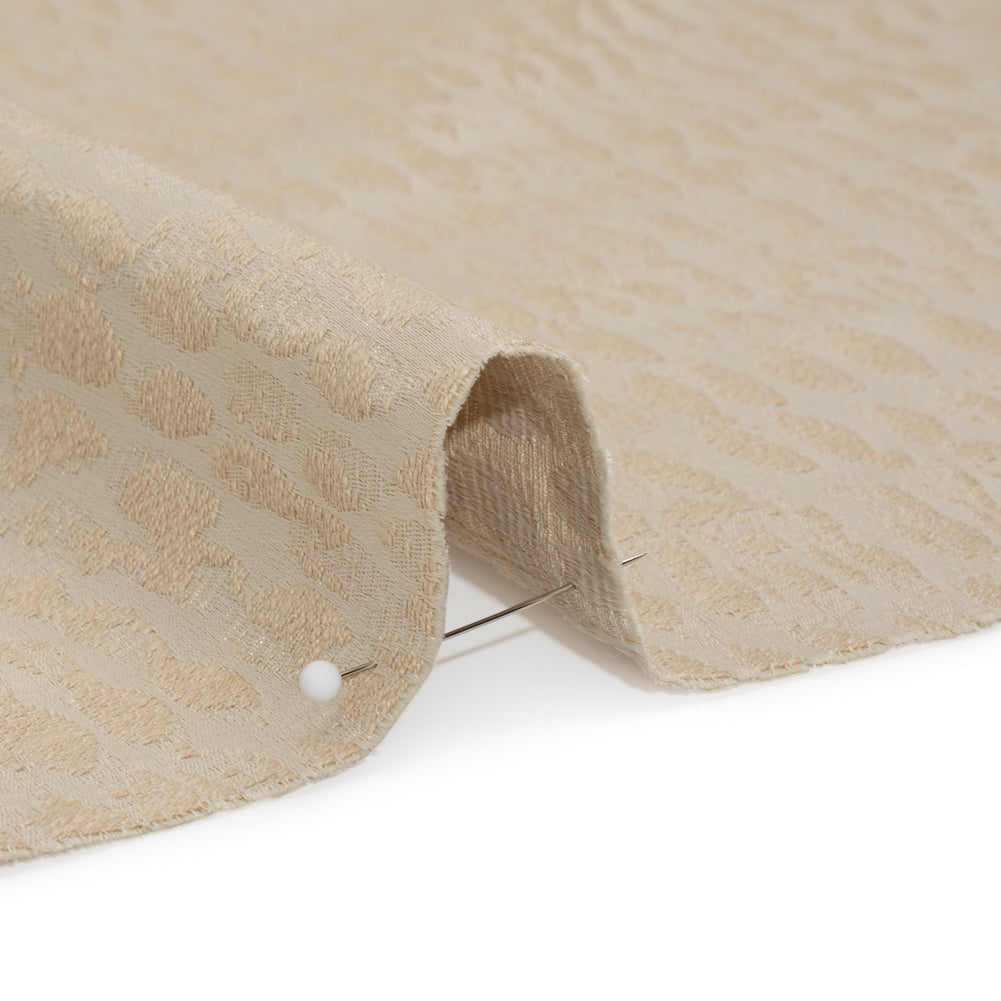 Rows of Spots Recycled Polyester and Cotton Drapery Jacquard - Flax - British Imported