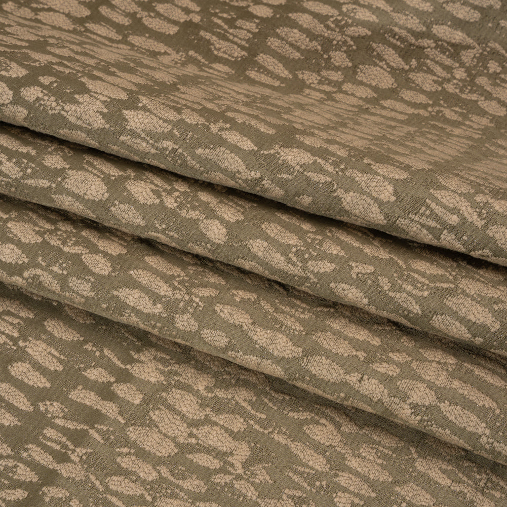 Rows of Spots Recycled Polyester and Cotton Drapery Jacquard - Taupe - British Imported