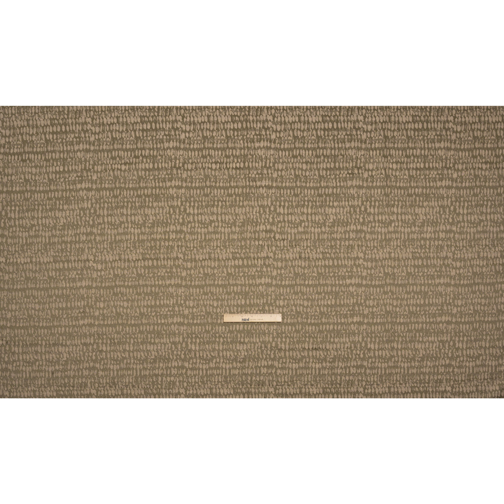 Rows of Spots Recycled Polyester and Cotton Drapery Jacquard - Taupe - British Imported
