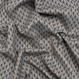 Honeycomb Stripes Recycled Polyester and Cotton Drapery Jacquard - Denim - British Imported