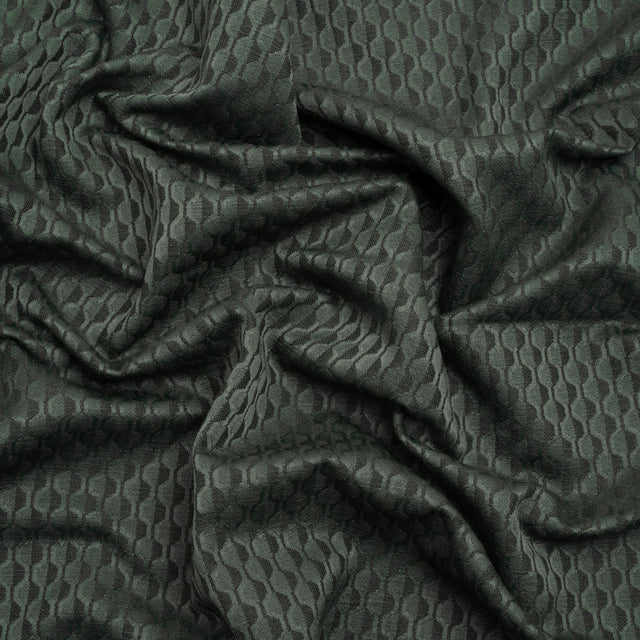 Honeycomb Stripes Recycled Polyester and Cotton Drapery Jacquard - Marine - British Imported