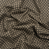Honeycomb Stripes Recycled Polyester and Cotton Drapery Jacquard - Noir - British Imported