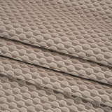 Honeycomb Stripes Recycled Polyester and Cotton Drapery Jacquard - Porcini - British Imported