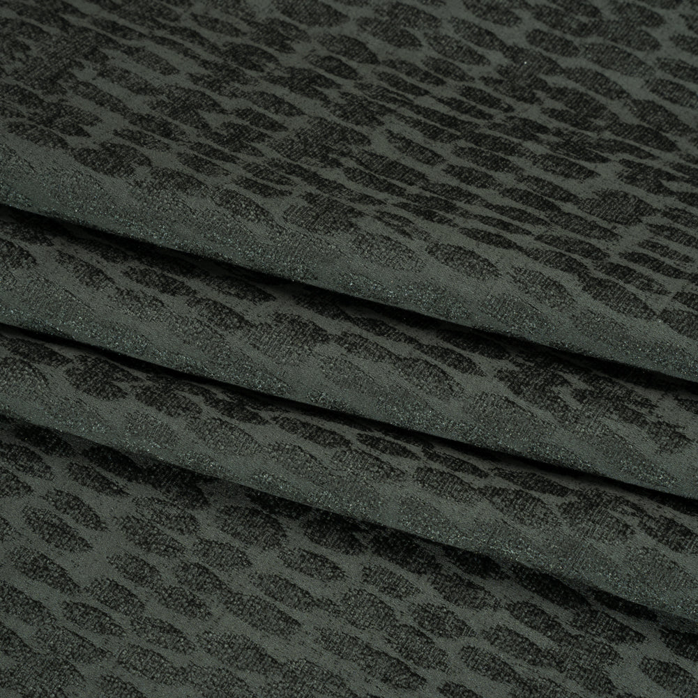 Rows of Spots Recycled Polyester Chenille Drapery Jacquard - Marine - British Imported