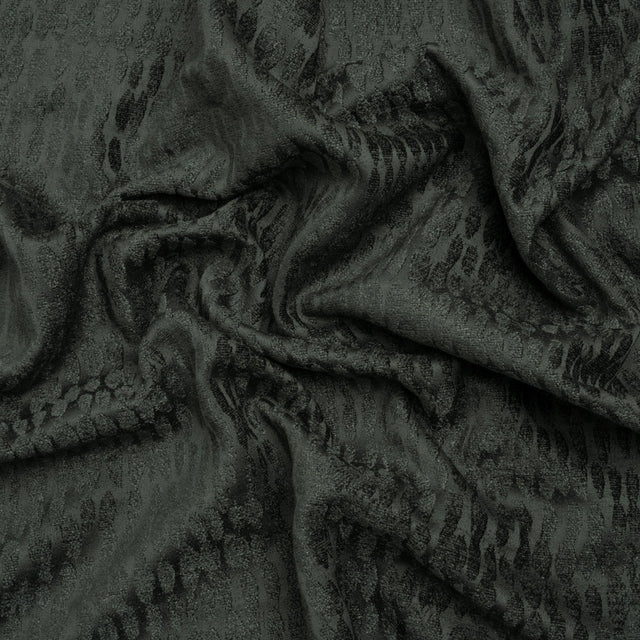 Rows of Spots Recycled Polyester Chenille Drapery Jacquard - Marine - British Imported