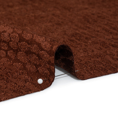 Rows of Spots Recycled Polyester Chenille Drapery Jacquard - Paprika - British Imported