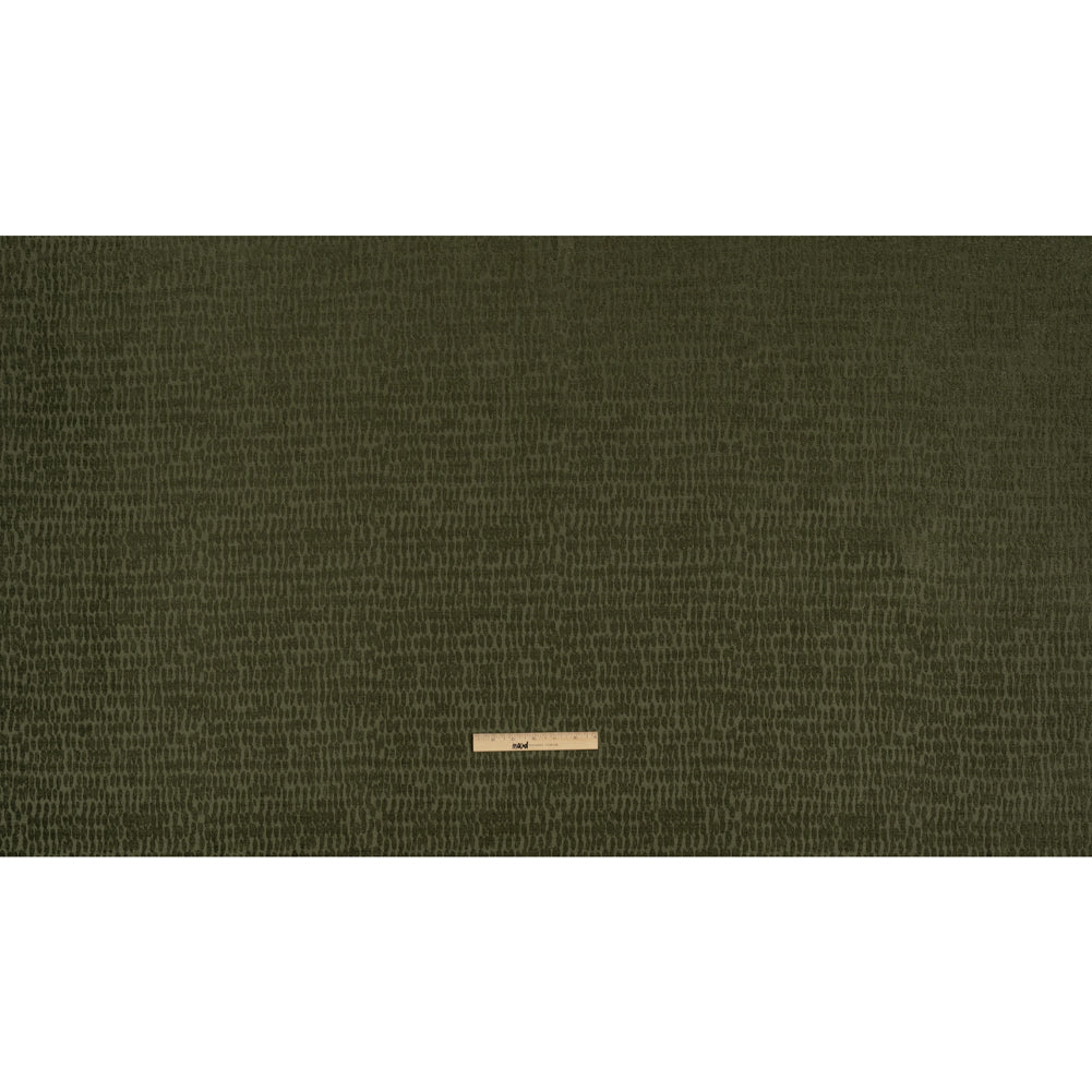 Rows of Spots Recycled Polyester Chenille Drapery Jacquard - Pine - British Imported