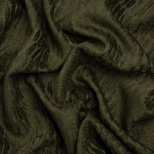 Rows of Spots Recycled Polyester Chenille Drapery Jacquard - Pine - British Imported