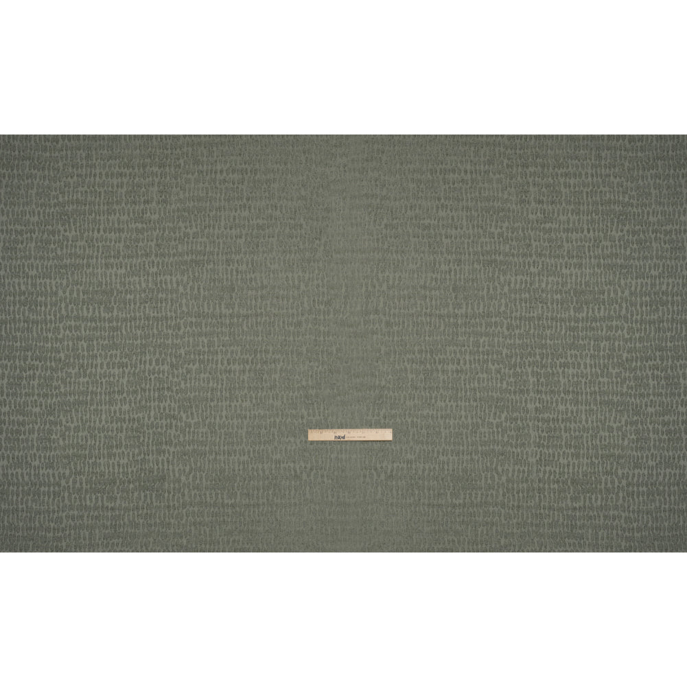 Rows of Spots Recycled Polyester Chenille Drapery Jacquard - Seafoam - British Imported