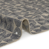 Circles and Slices Recycled Polyester and Cotton Drapery Jacquard - Denim - British Imported