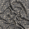 Circles and Slices Recycled Polyester and Cotton Drapery Jacquard - Denim - British Imported