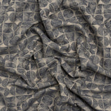 Circles and Slices Recycled Polyester and Cotton Drapery Jacquard - Denim - British Imported