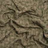Circles and Slices Recycled Polyester and Cotton Drapery Jacquard - Ivy - British Imported
