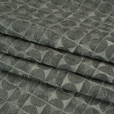 Circles and Slices Recycled Polyester and Cotton Drapery Jacquard - Ocean - British Imported