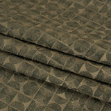 Circles and Slices Recycled Polyester and Cotton Drapery Jacquard - Olive - British Imported