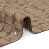 Circles and Slices Recycled Polyester and Cotton Drapery Jacquard - Rosewood - British Imported