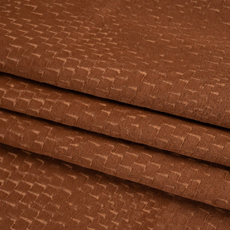 Stairstep Zig Zags Recycled Polyester and Cotton Drapery Jacquard - Henna - British Imported