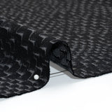 Stairstep Zig Zags Recycled Polyester and Cotton Drapery Jacquard - Ink - British Imported