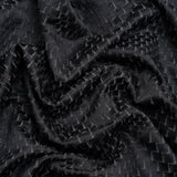 Stairstep Zig Zags Recycled Polyester and Cotton Drapery Jacquard - Ink - British Imported