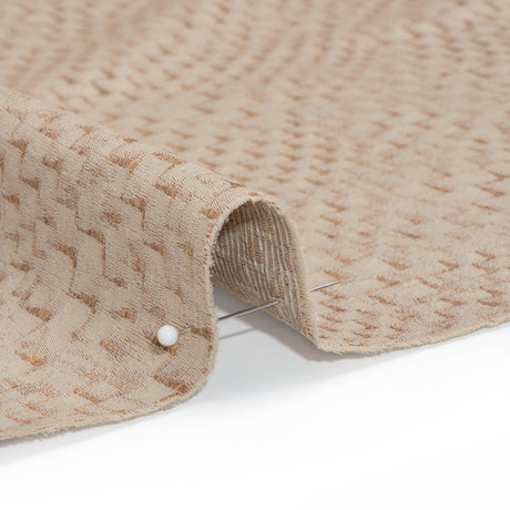 Stairstep Zig Zags Recycled Polyester and Cotton Drapery Jacquard - Sepia - British Imported