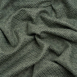 Diamond Tiles Recycled Polyester and Cotton Drapery Jacquard - Teal - British Imported