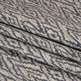 Geometric Recycled Polyester and Cotton Drapery Jacquard - Denim - British Imported