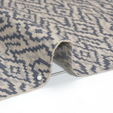 Geometric Recycled Polyester and Cotton Drapery Jacquard - Denim - British Imported